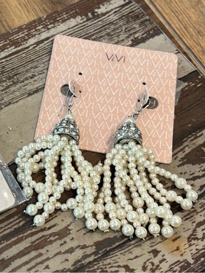 Classic French Pearl & Bling Large Earrings